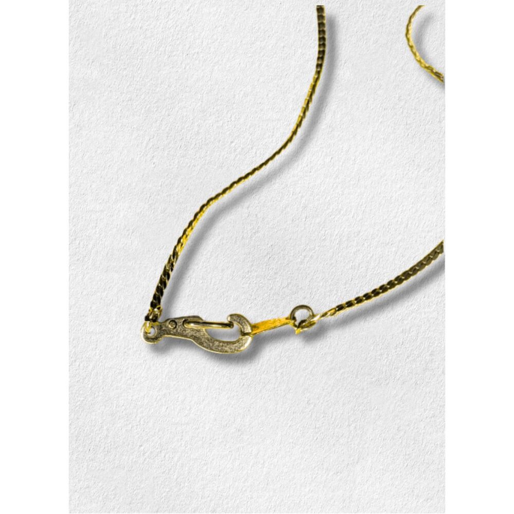 Vintage Teckpick Brass Guitar Pick Necklace Pat Pend Musician Jewelry Gold Tone - Picture 3 of 3